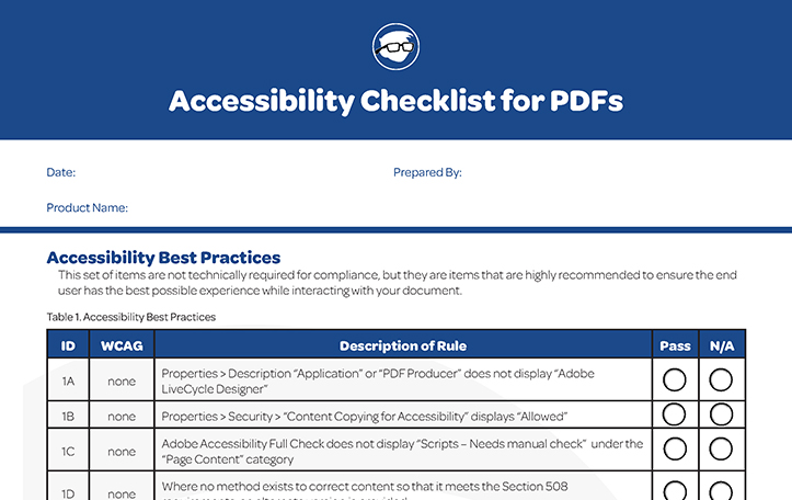 Accessibility Checklist for PDFs thumbnail